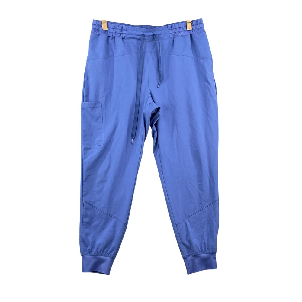 Natural Uniforms Scrub Pants Womens Large P Blue Cool Stretch Jogger‎ Cargo Work
